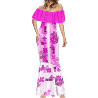 Hawaiian Quilt Mermaid Dress - Vintage Pattern Pink LT05 - Polynesian Pride