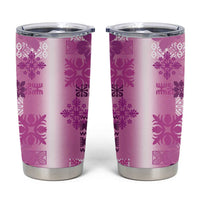 Hawaiian Quilt Tumbler Cup Vintage Pattern Pink