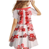 Hawaiian Quilt Family Matching Mermaid Dress and Hawaiian Shirt Vintage Pattern Red LT05 - Polynesian Pride