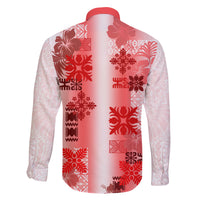 Hawaiian Quilt Family Matching Short Sleeve Bodycon Dress and Hawaiian Shirt Vintage Pattern Red LT05 - Polynesian Pride