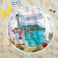 Aloha Hawaii Waikiki Beach Landscape Beach Blanket LT05 One Size 150cm White - Polynesian Pride