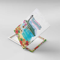 Aloha Hawaii Waikiki Beach Landscape Canvas Wall Art LT05 With Frame White - Polynesian Pride