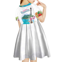 Aloha Hawaii Waikiki Beach Landscape Kid Short Sleeve Dress