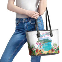 Aloha Hawaii Waikiki Beach Landscape Leather Tote Bag LT05 - Polynesian Pride
