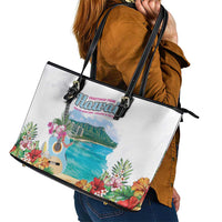 Aloha Hawaii Waikiki Beach Landscape Leather Tote Bag LT05 - Polynesian Pride