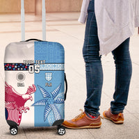 Custom Fiji And USA Palm Tree With Eagle Luggage Cover LT05 Blue - Polynesian Pride