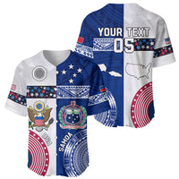 Custom Samoa And USA Together Baseball Jersey LT05 - Polynesian Pride
