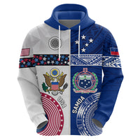 Custom Samoa And USA Together Hoodie LT05 - Polynesian Pride