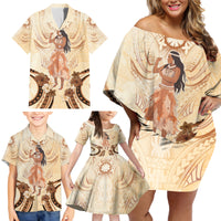 Tonga Women's Day Family Matching Off Shoulder Short Dress and Hawaiian Shirt With Polynesian Pattern LT05 - Polynesian Pride