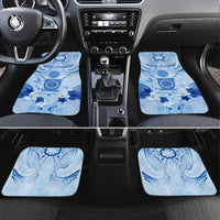 Cook Islands Women's Day Car Mats With Polynesian Pattern LT05 Set 4pcs Blue - Polynesian Pride