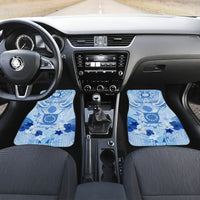 Cook Islands Women's Day Car Mats With Polynesian Pattern LT05 Set 2pcs - Front Blue - Polynesian Pride