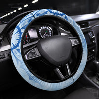 Cook Islands Women's Day Steering Wheel Cover With Polynesian Pattern LT05 Universal Fit Blue - Polynesian Pride
