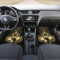 Niue Women's Day Car Mats With Polynesian Pattern LT05 Set 2pcs - Front Gold - Polynesian Pride