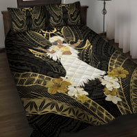 Niue Women's Day Quilt Bed Set With Polynesian Pattern LT05 Gold - Polynesian Pride