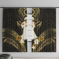 Niue Women's Day Window Curtain With Polynesian Pattern LT05 With Hooks Gold - Polynesian Pride