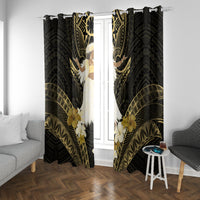 Niue Women's Day Window Curtain With Polynesian Pattern LT05 With Grommets Gold - Polynesian Pride