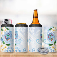 Guam Chamorro 4 in 1 Can Cooler Tumbler Guasali Flowers Curves Style