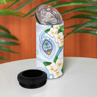Guam Chamorro 4 in 1 Can Cooler Tumbler Guasali Flowers Curves Style