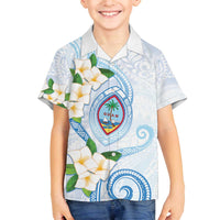 Guam Chamorro Family Matching Off The Shoulder Long Sleeve Dress and Hawaiian Shirt Guasali Flowers Curves Style