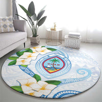Guam Chamorro Round Carpet Guasali Flowers Curves Style
