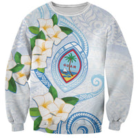 Guam Chamorro Sweatshirt Guasali Flowers Curves Style LT05 Unisex Blue - Polynesian Pride