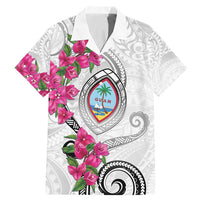 Guam Chamorro Family Matching Mermaid Dress and Hawaiian Shirt Curves Polynesian Tattoo Mix Bougainvillea