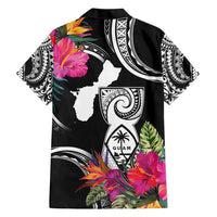 Hafa Adai Guam Hawaiian Shirt Polynesian Tattoo Tropical Flowers