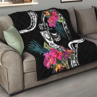 Hafa Adai Guam Quilt Polynesian Tattoo Tropical Flowers