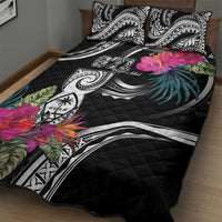 Hafa Adai Guam Quilt Bed Set Polynesian Tattoo Tropical Flowers