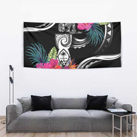 Hafa Adai Guam Tapestry Polynesian Tattoo Tropical Flowers