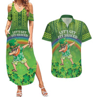 Personalised Hawaii Saint Patrick's Day Couples Matching Summer Maxi Dress and Hawaiian Shirt Let's Get Fit Shaced LT05 Green - Polynesian Pride