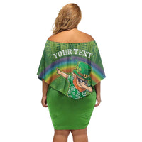 Personalised Hawaii Saint Patrick's Day Off Shoulder Short Dress Let's Get Fit Shaced LT05 - Polynesian Pride