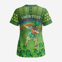 Personalised Hawaii Saint Patrick's Day Scrub Top Let's Get Fit Shaced - Polynesian Pride