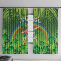 Hawaii Saint Patrick's Day Window Curtain Let's Get Fit Shaced LT05 With Hooks Green - Polynesian Pride