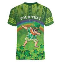 Personalised Hawaii Saint Patrick's Day Women V-Neck T-Shirt Let's Get Fit Shaced LT05 - Polynesian Pride
