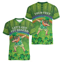 Personalised Hawaii Saint Patrick's Day Women V-Neck T-Shirt Let's Get Fit Shaced LT05 - Polynesian Pride