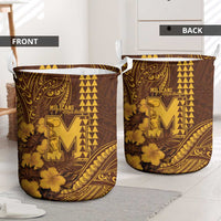 Hawaii Mililani High School Laundry Basket Tribal Tattoo With Hibiscus Flowers LT05 - Polynesian Pride