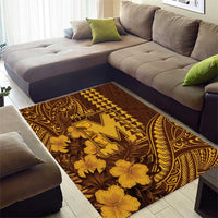 Hawaii Mililani High School Area Rug Tribal Tattoo With Hibiscus Flowers LT05 - Polynesian Pride
