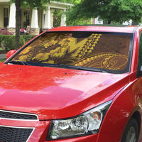 Hawaii Mililani High School Auto Sun Shade Tribal Tattoo With Hibiscus Flowers LT05 - Polynesian Pride