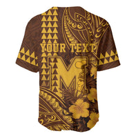 Personalised Hawaii Mililani High School Baseball Jersey Tribal Tattoo With Hibiscus Flowers LT05 - Polynesian Pride