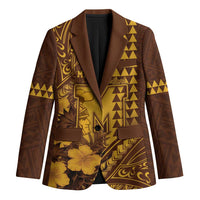 Personalised Hawaii Mililani High School Blazer Tribal Tattoo With Hibiscus Flowers LT05 Unisex Brown - Polynesian Pride