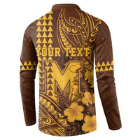 Personalised Hawaii Mililani High School Button Sweatshirt Tribal Tattoo With Hibiscus Flowers LT05 - Polynesian Pride