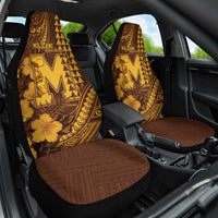 Hawaii Mililani High School Car Seat Cover Tribal Tattoo With Hibiscus Flowers LT05 One Size Brown - Polynesian Pride