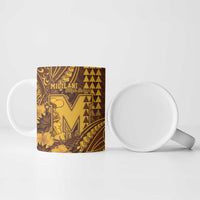 Personalised Hawaii Mililani High School Ceramic Mug Tribal Tattoo With Hibiscus Flowers LT05 - Polynesian Pride