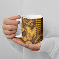 Personalised Hawaii Mililani High School Ceramic Mug Tribal Tattoo With Hibiscus Flowers LT05 - Polynesian Pride