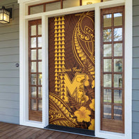 Personalised Hawaii Mililani High School Door Cover Tribal Tattoo With Hibiscus Flowers LT05 - Polynesian Pride