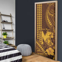 Personalised Hawaii Mililani High School Door Cover Tribal Tattoo With Hibiscus Flowers LT05 - Polynesian Pride