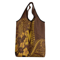 Hawaii Mililani High School Grocery Bag Tribal Tattoo With Hibiscus Flowers LT05 - Polynesian Pride