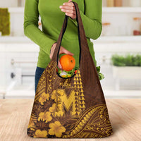 Hawaii Mililani High School Grocery Bag Tribal Tattoo With Hibiscus Flowers LT05 - Polynesian Pride