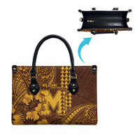 Hawaii Mililani High School Leather Bag Tribal Tattoo With Hibiscus Flowers LT05 - Polynesian Pride